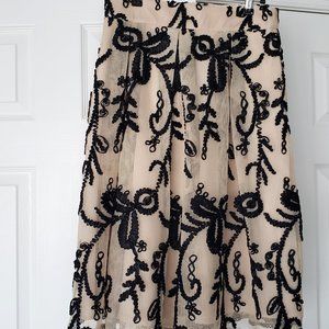 Anthropologie Embroidered Skirt